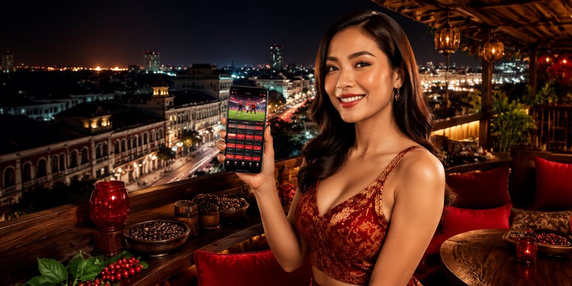 Pemain Indonesia menikmati taruhan olahraga di kafe dengan smartphone